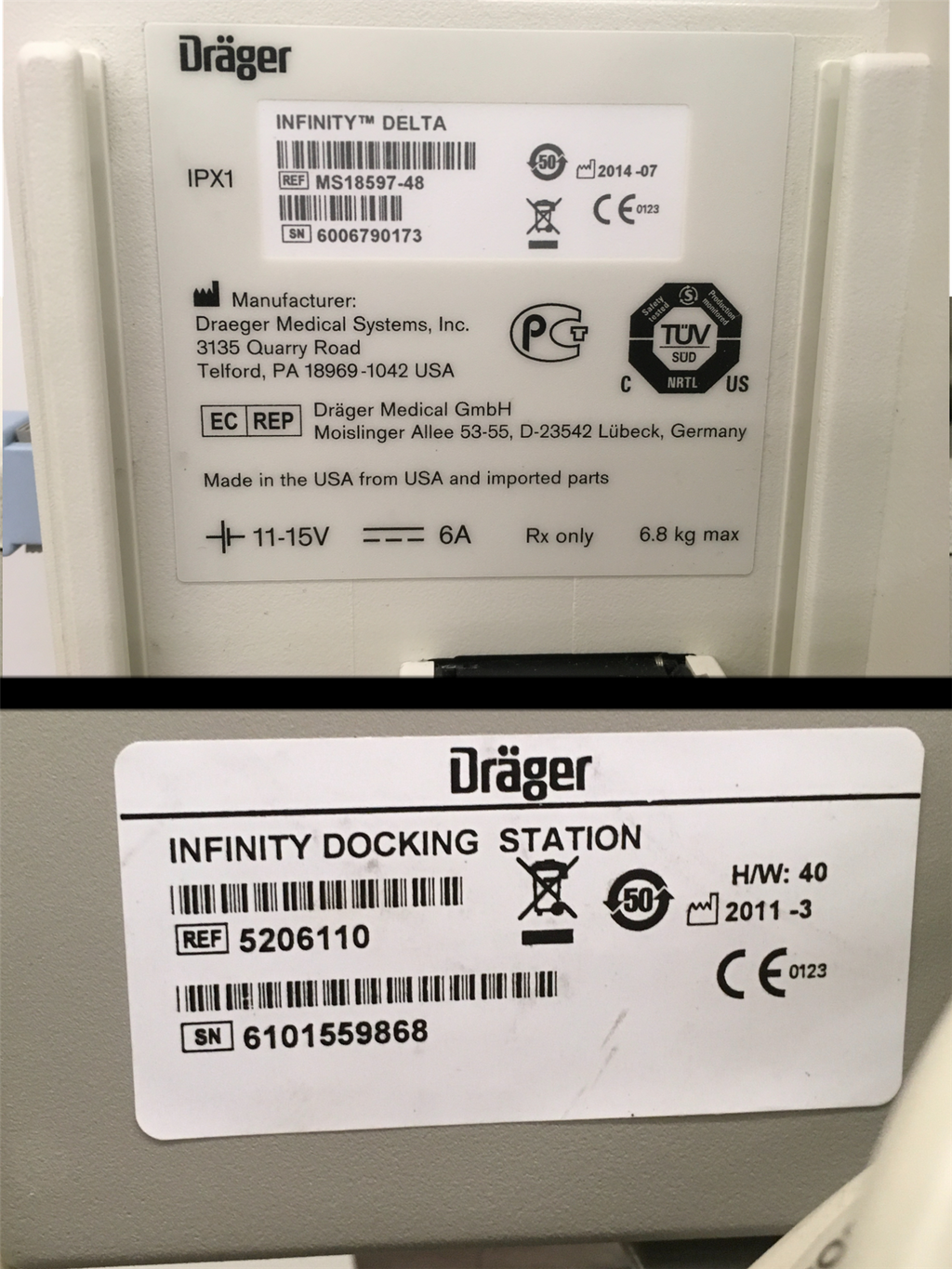 Dräger Infinity Delta MS18597-48 (2014) | Masimo SET | Stand | Dock | READ DESC