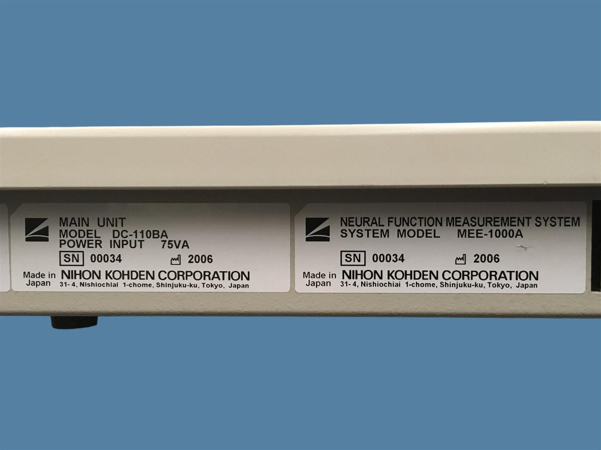 Nihon Kohden Neuromaster MEE-1000A Neural Function Measurement System (2006)