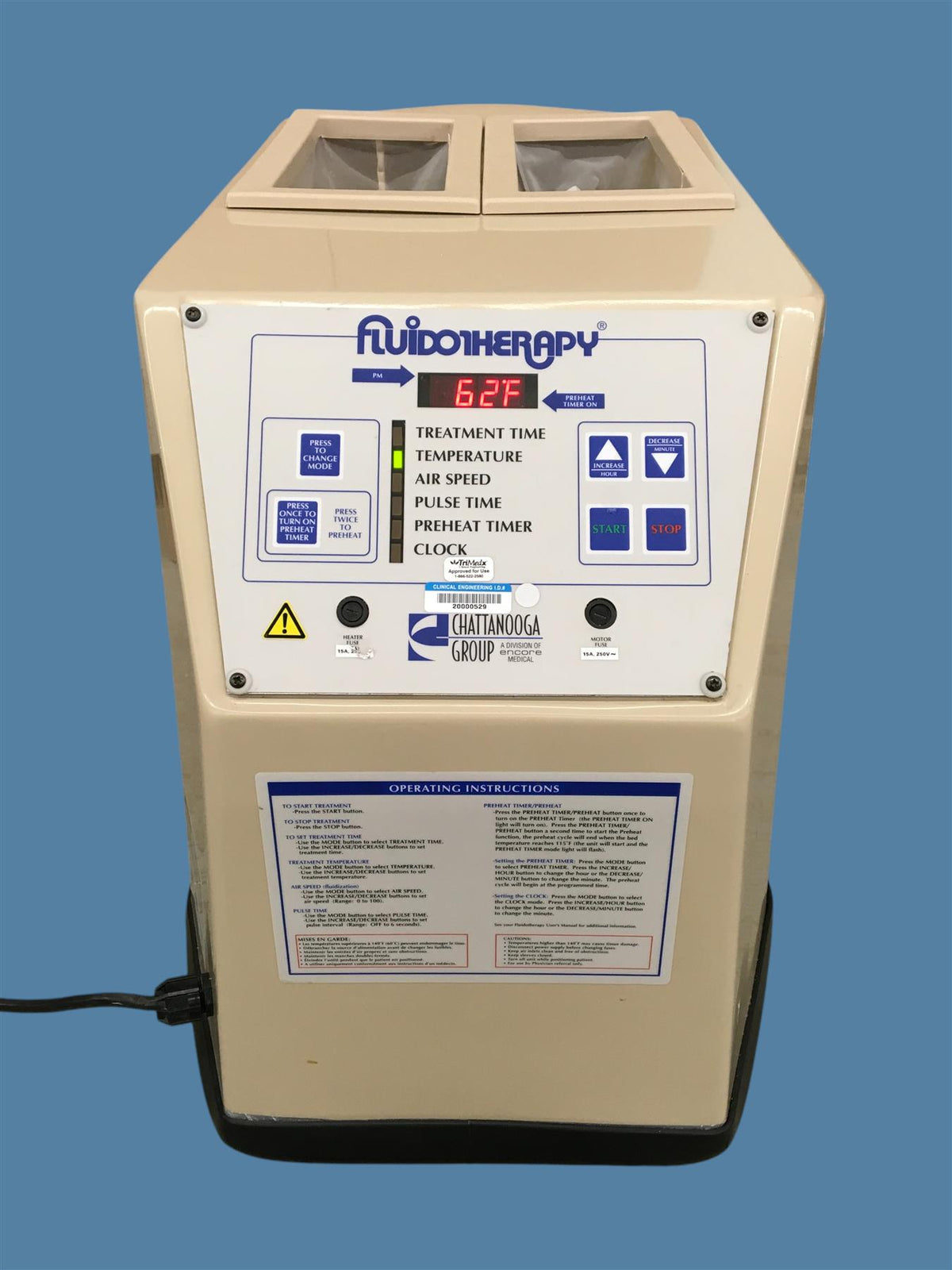 Chattanooga FLU115D Double Extremity Fluidotherapy System