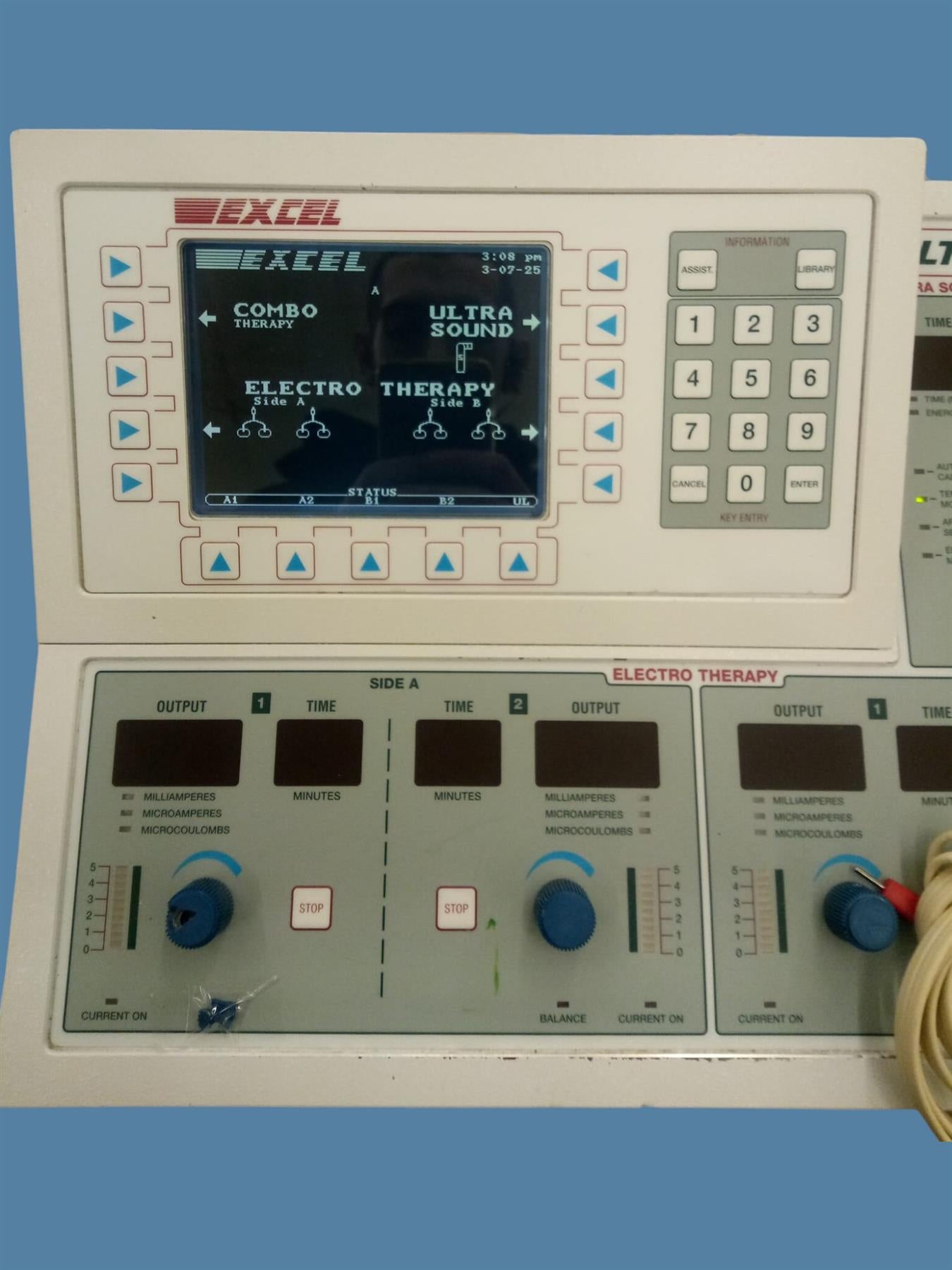 XLTEK Ultra IV Ultrasound/Electrotherapy Unit (EX-UL4) w/ Applicator & Leads