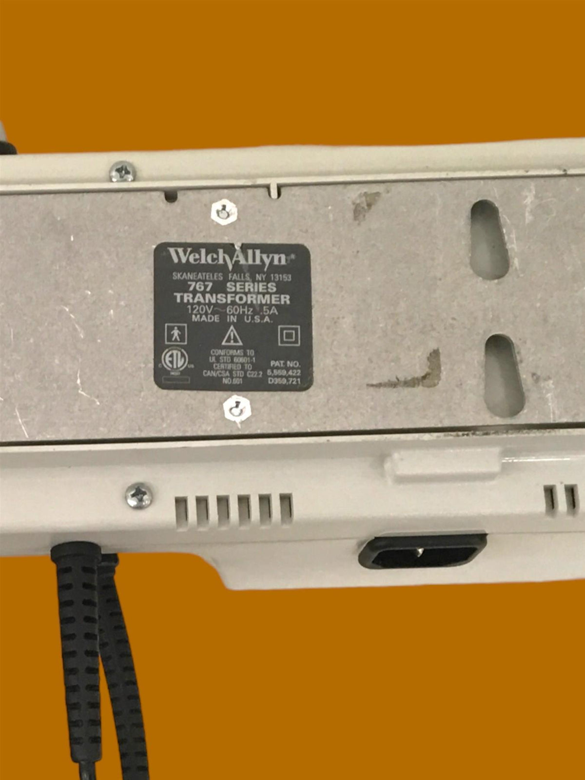 Welch Allyn 767 Series Wall Transformer Without Heads(FOR PARTS ONLY)