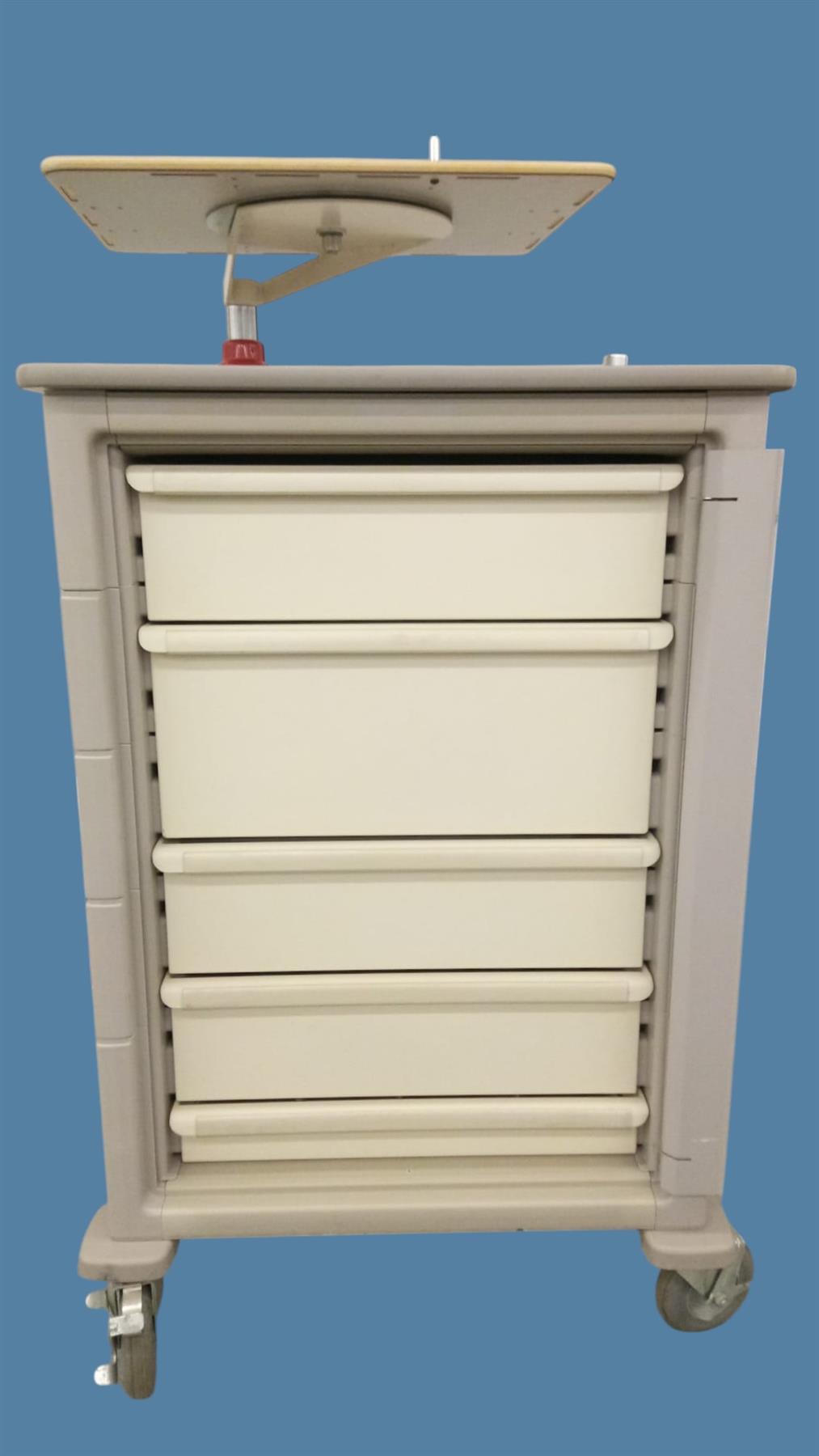 Milcare Emergency Cart w/ Tray + 5 Drawers