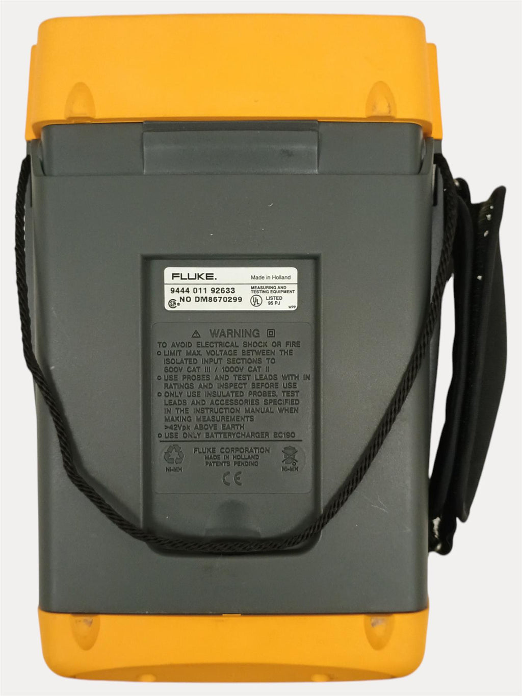 Fluke 192B ScopeMeter Oscilloscope, 60MHz, 500MS/s w/ Charger