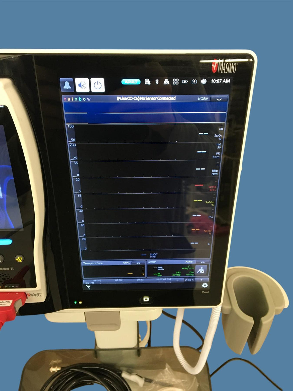 Masimo ROOT Patient Monitor w/ Radical-7 & Radius PPG w/ Cart, Cables (see desc)