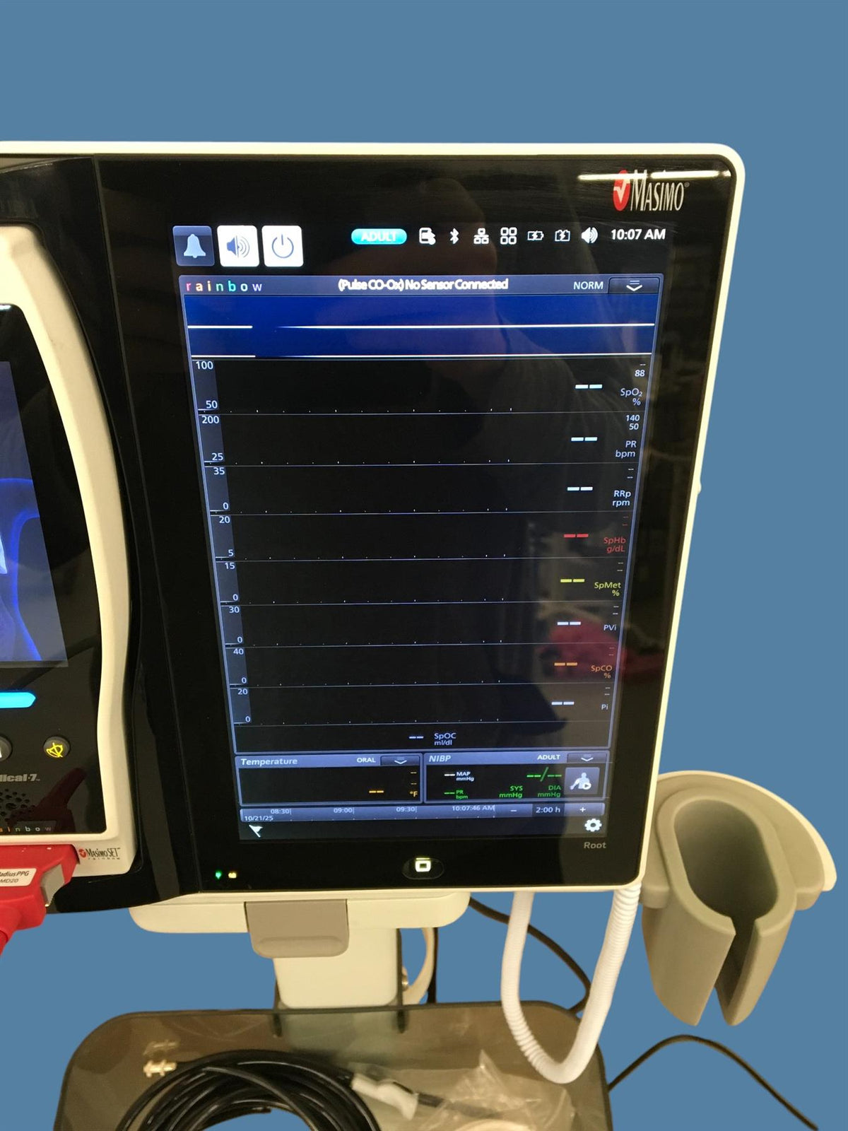 Masimo ROOT Patient Monitor w/ Radical-7 & Radius PPG w/ Cart, Cables (see desc)
