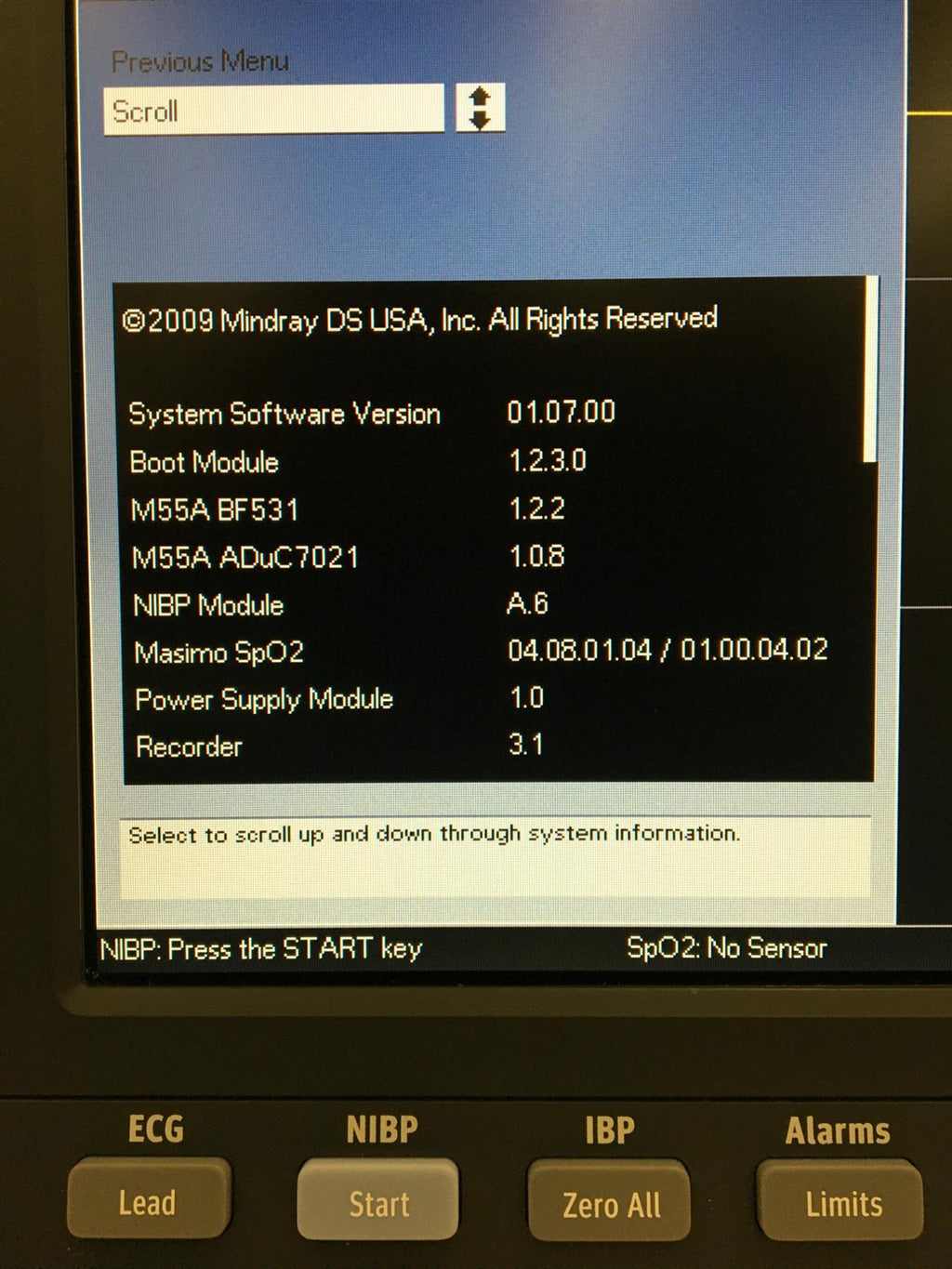 Mindray Datascope Passport V Patient Monitor w/ MasimoSET SpO2