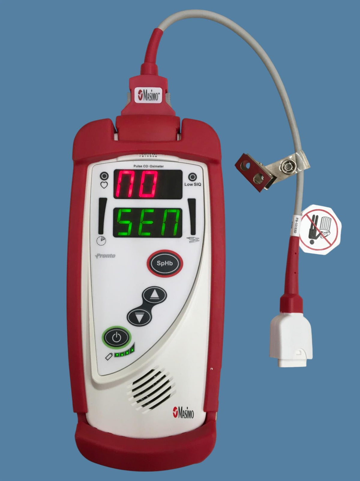 MasimoSET Rainbow Pronto MX-1 Pulse CO-Oximeter w/ Rubber Drop Case & RC-1 Cable