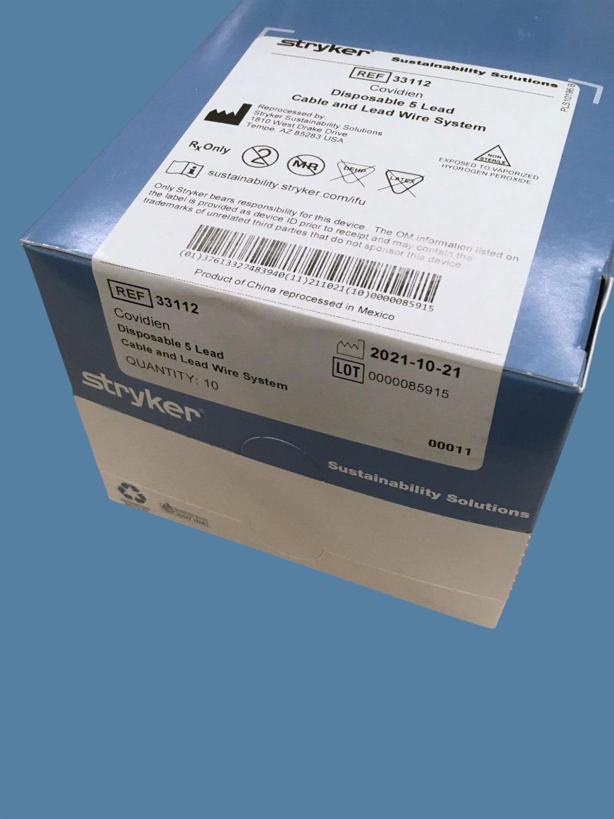 Covidien 33112 Disposable 5-Lead Cable System - Stryker Reprocessed (Box of 10)