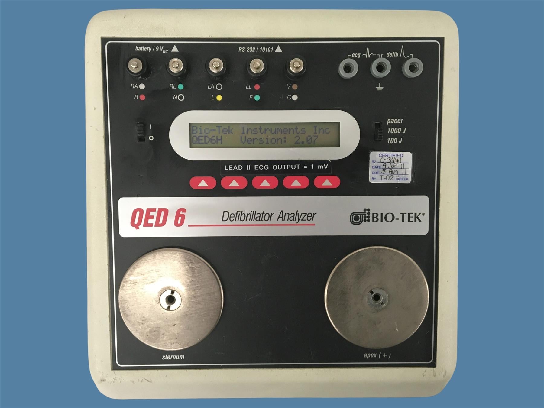 Bio-Tek Instruments QED 6H Defib Analyzer v2.07 - No Power/Paddle Adapters