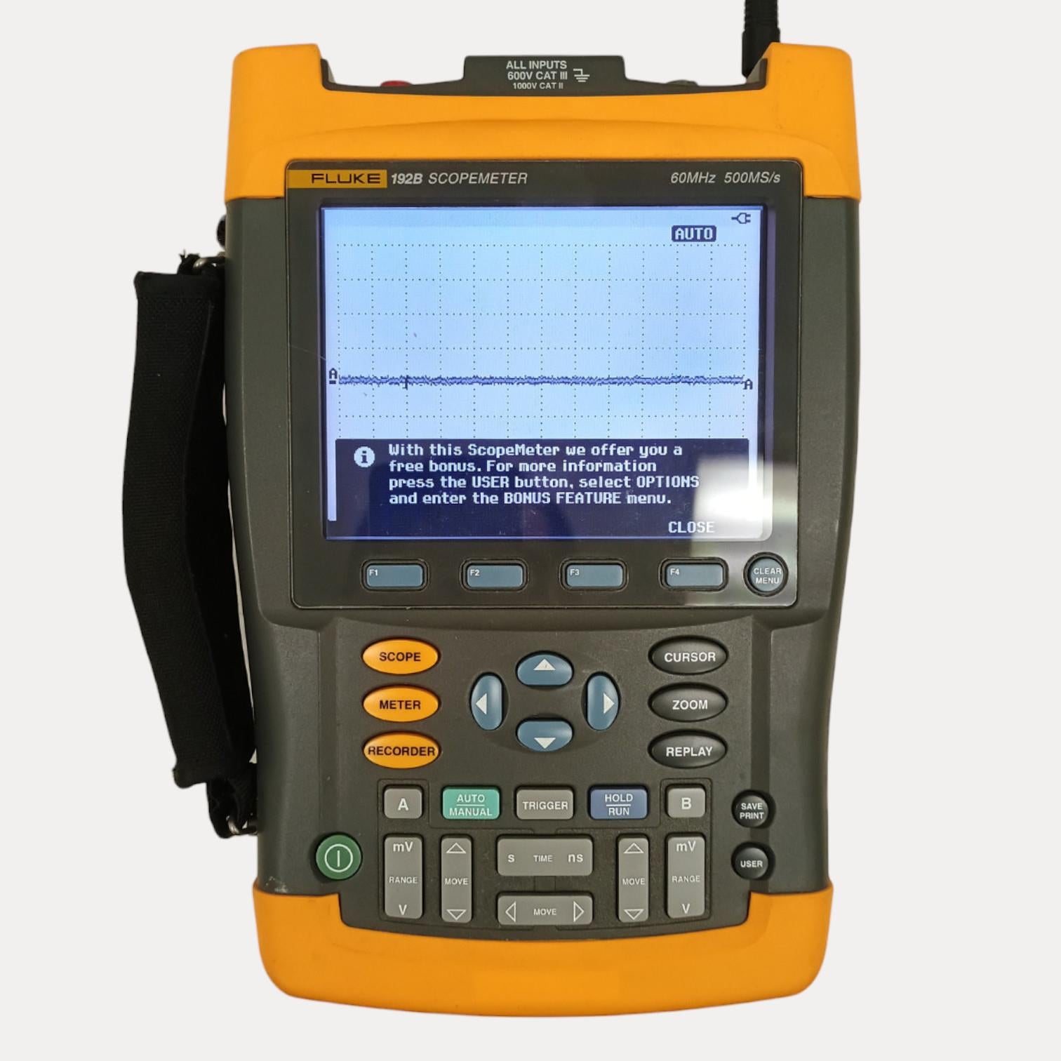 Fluke 192B ScopeMeter Oscilloscope, 60MHz, 500MS/s w/ Charger