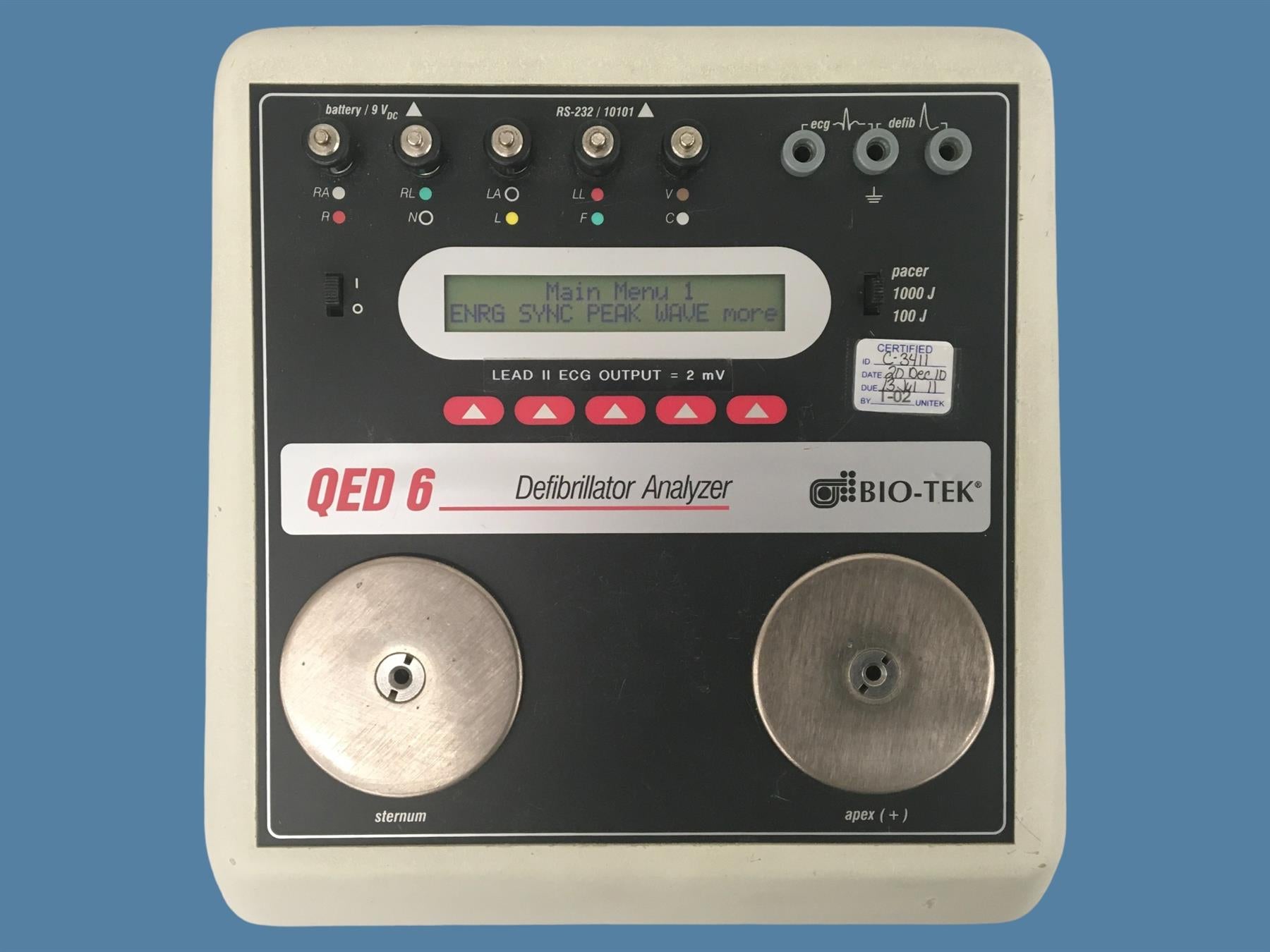Bio-Tek Instruments QED 6 Defib Analyzer [No Paddle Adapters/No Power Supply]
