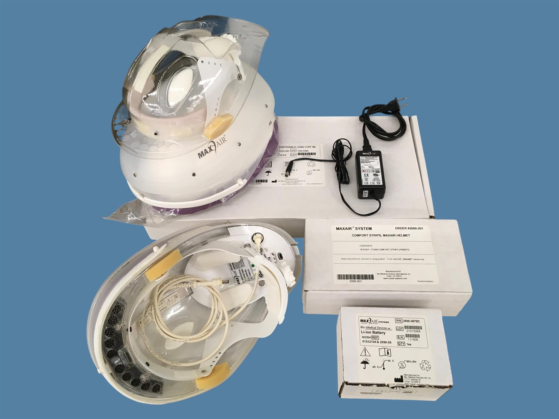 MaxAir CAPR System Bundle w New Filter Cuffs Comfort Strips & 2500-36TSC Battery