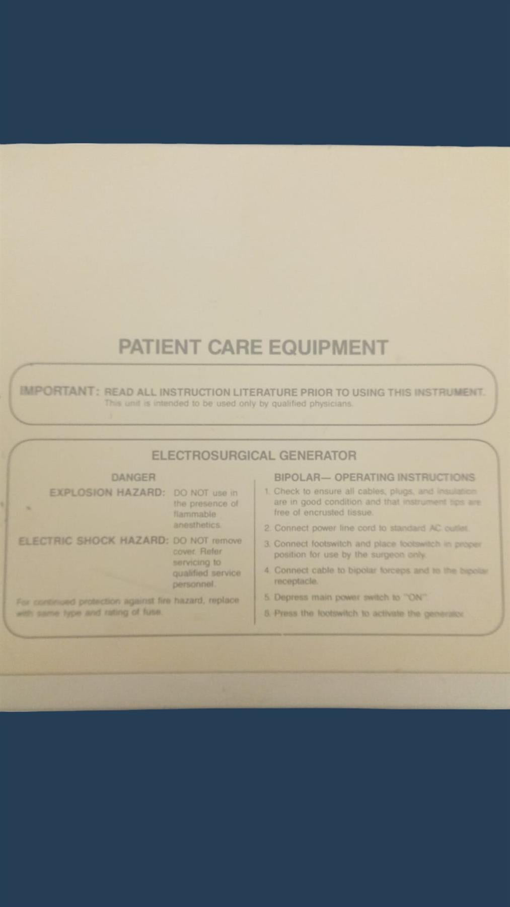 Richard Wolf 2352.011 Bipolar Generator w/ Foot controlle