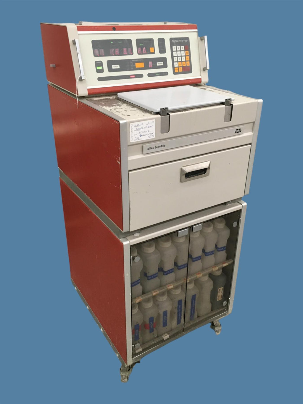 Sakura Tissue-Tek VIP 1000 Vacuum Processor 4617 w/ Cabinet & Baskets