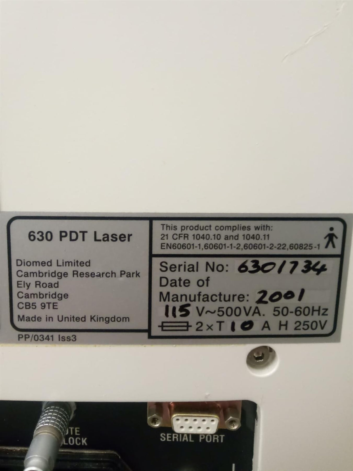 Diomed Ltd. 630 PDT Photodynamic Therapy Laser System w/ Handswitch