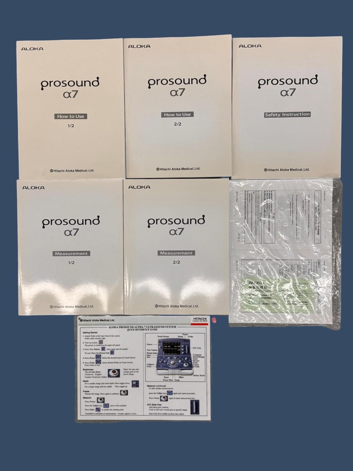 HITACHI Aloka Prosound Alpha 7 Premier Ultrasound Tested