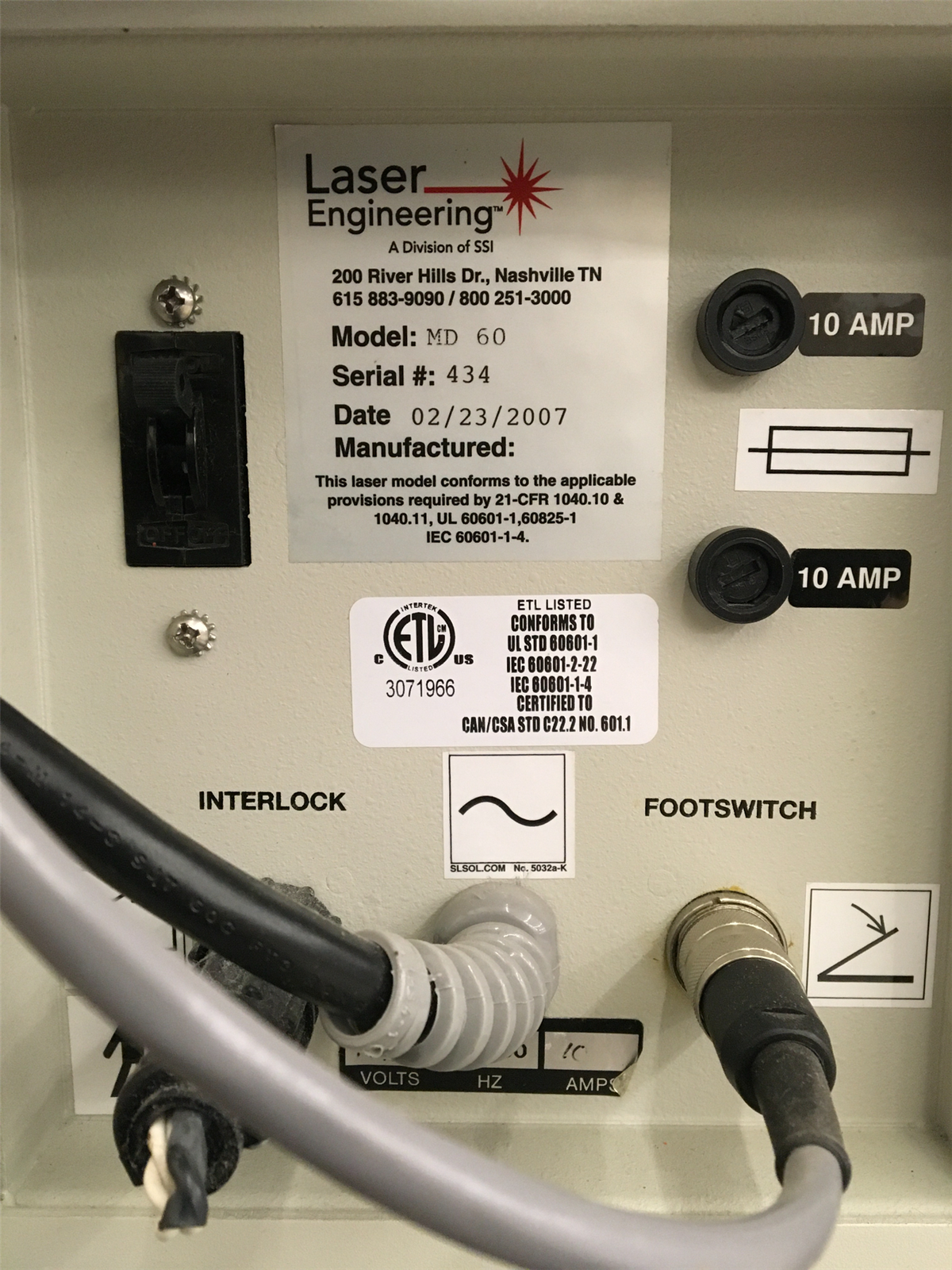 SSI Laser Engineering ULTRA MD 60 Surgical CO2 Laser (Tested, Working)