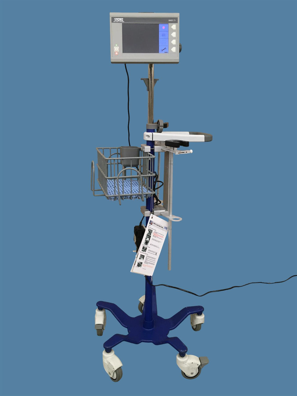Karl Storz 8402 ZX C-MAC Video Laryngoscope Monitor w/ Rolling Stand & PSU