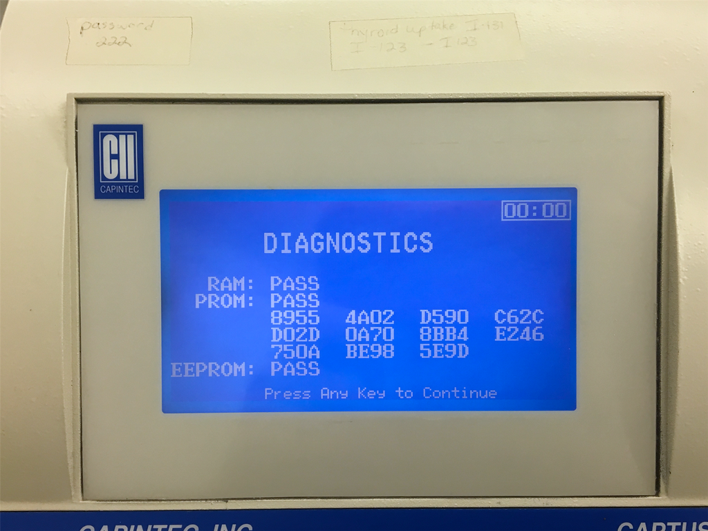 Capintec Captus 600 Thyroid Uptake System Rev. 1.09 w/ Cart, Collimator, Printer