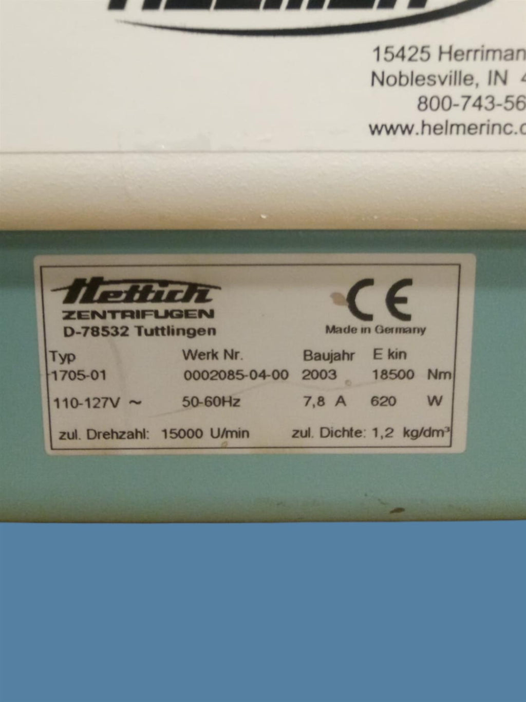 Hettich 1705-01 Rotina 35 Lab Benchtop Centrifuge w/ 1724 Rotor, 1425 Buckets