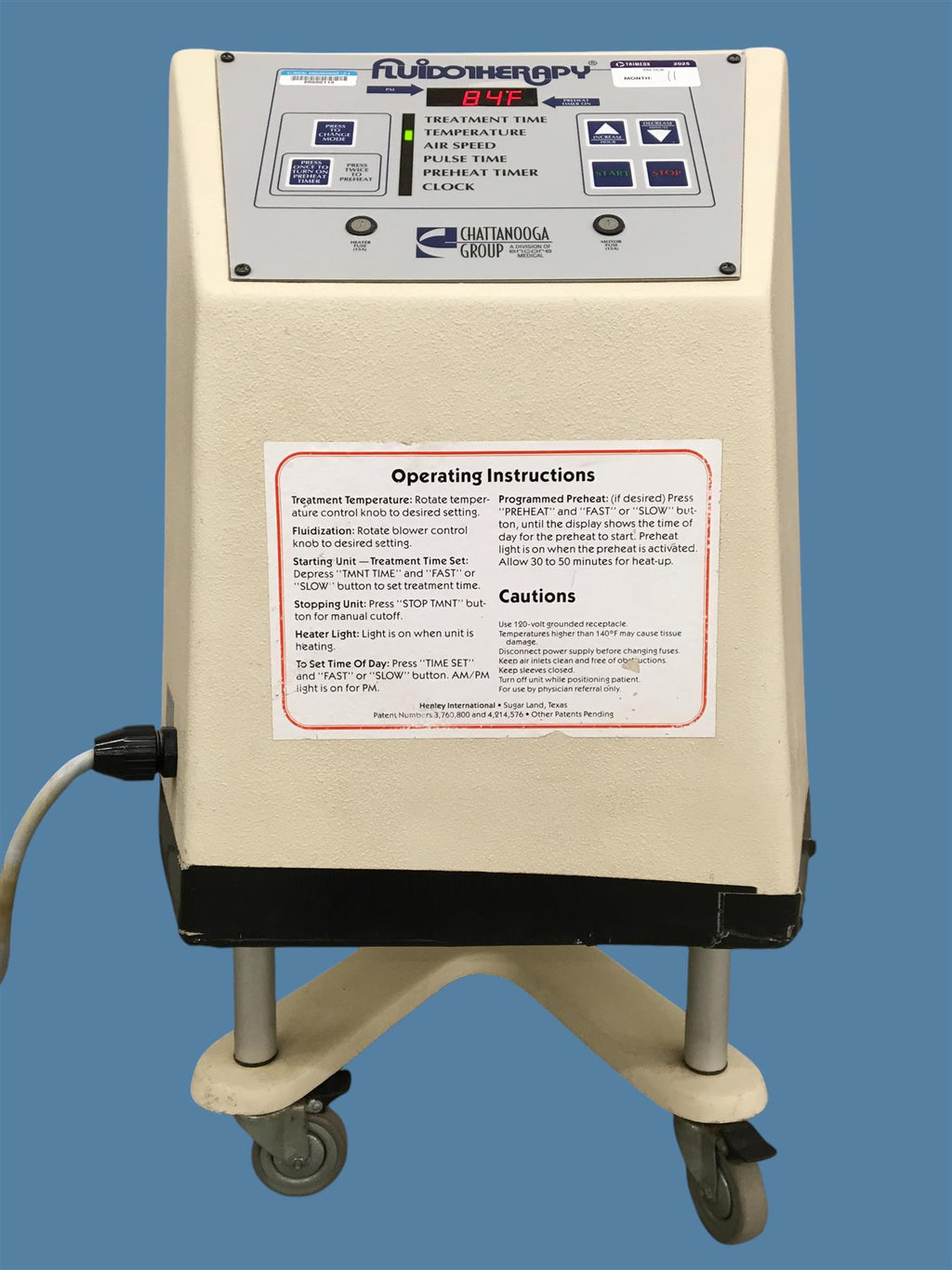 Henley Chattanooga Model 115 Double Extremity Fluidotherapy System