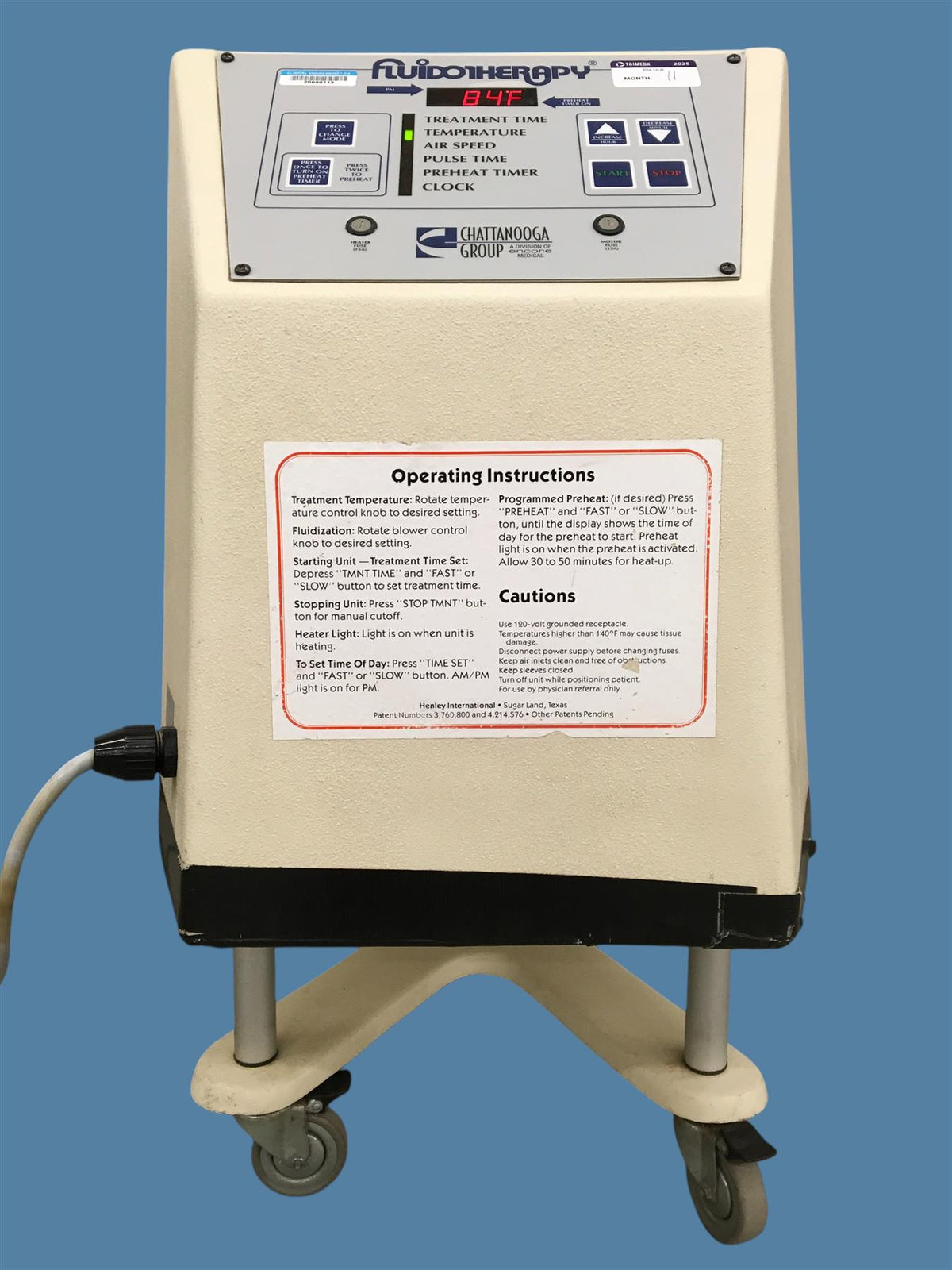 Henley Chattanooga Model 115 Double Extremity Fluidotherapy System