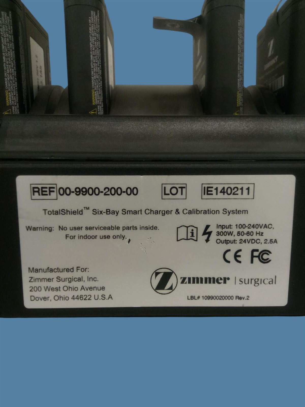 Zimmer TotalShield® II Six-Bay Smart Charger - with Five Used Batteries
