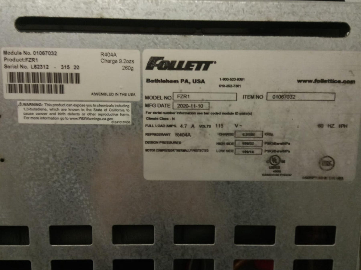 Follett Model FZR1 Medical Grade Freezer with Cart