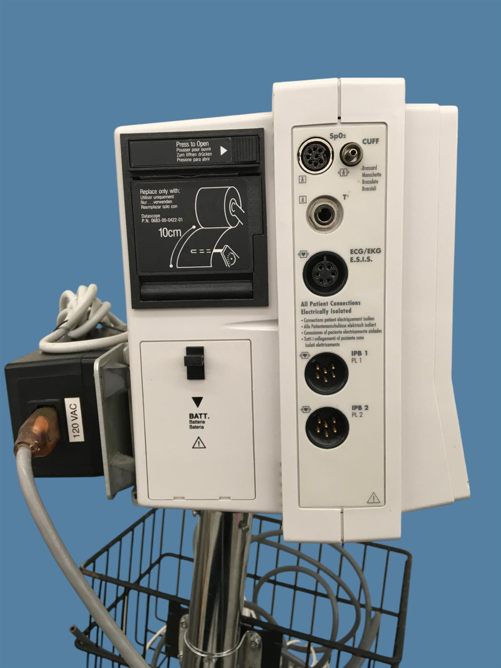 Datascope Passport EL 0998-00-0126 5-Lead Patient Monitor w/ SpO2 + Stand