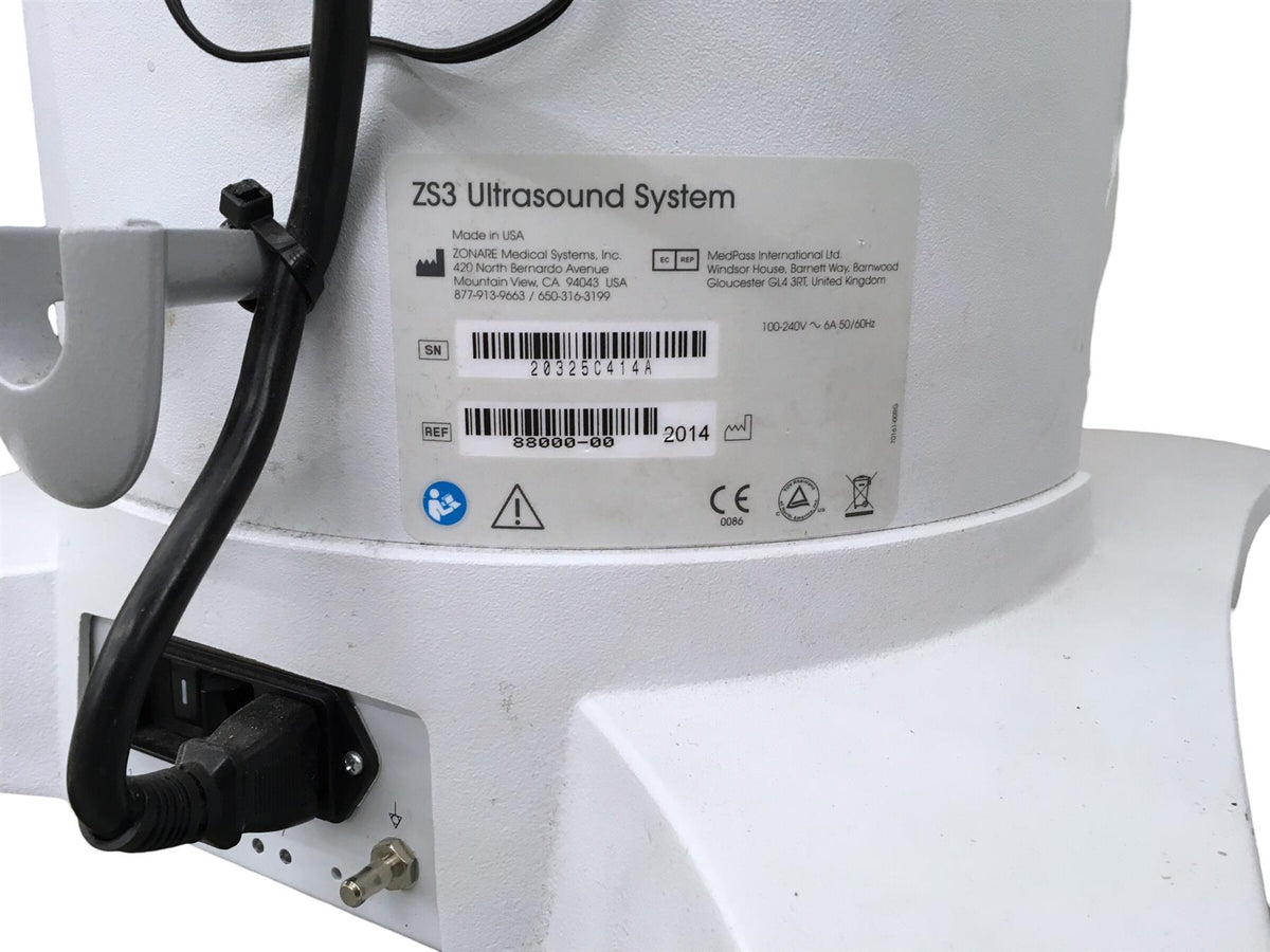 Zonare Mindray ZS3 Ultrasound System 88000-00
