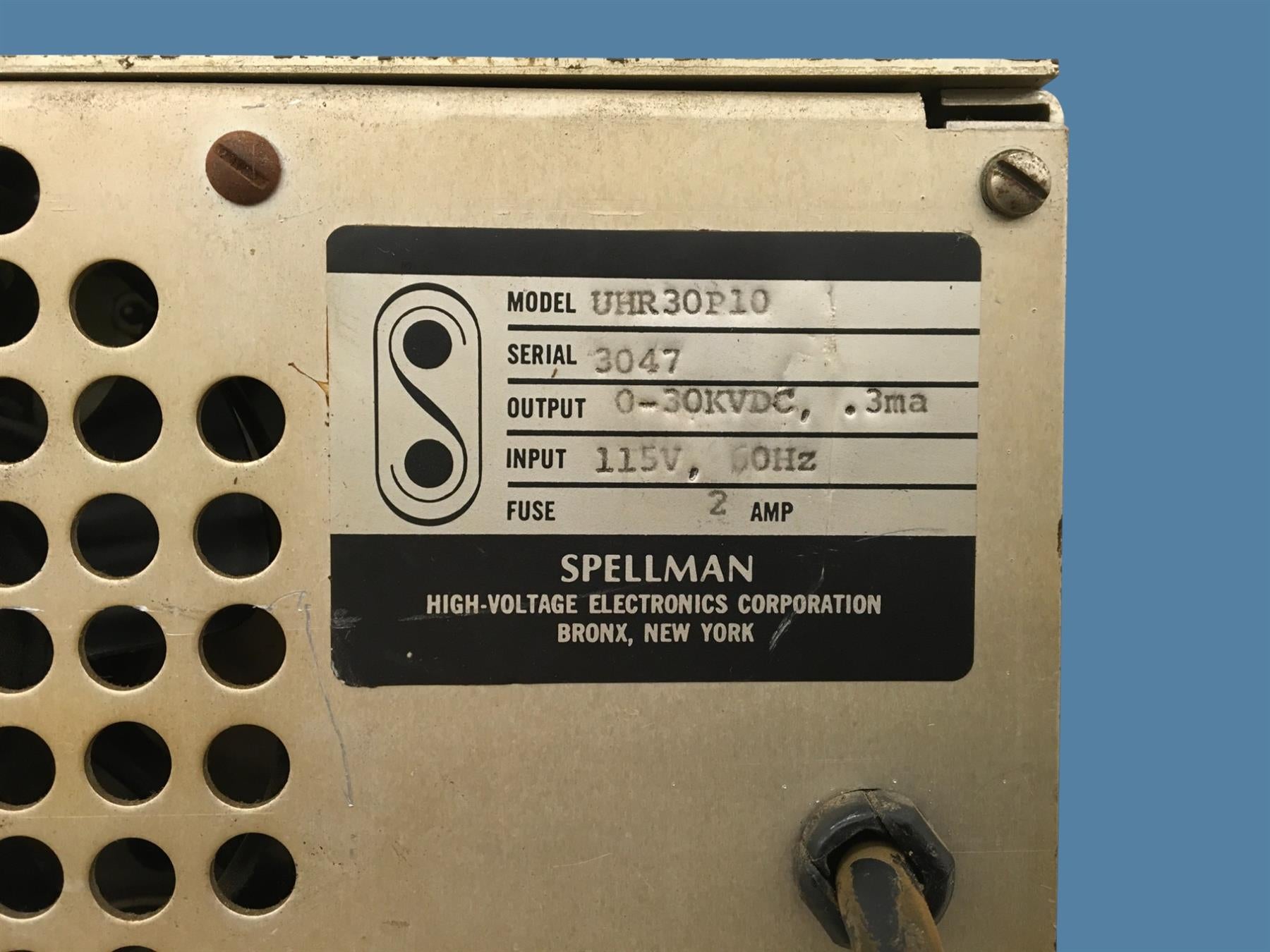Spellman UHR30P10 High Voltage Power Supply