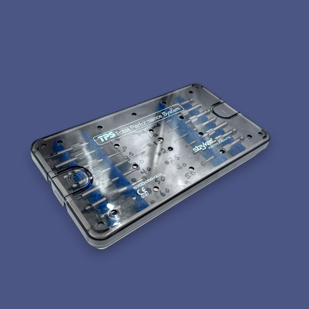 Stryker TPS 11-Piece Carbide Bur Set w/ Sterilization Tray 5700-099-003