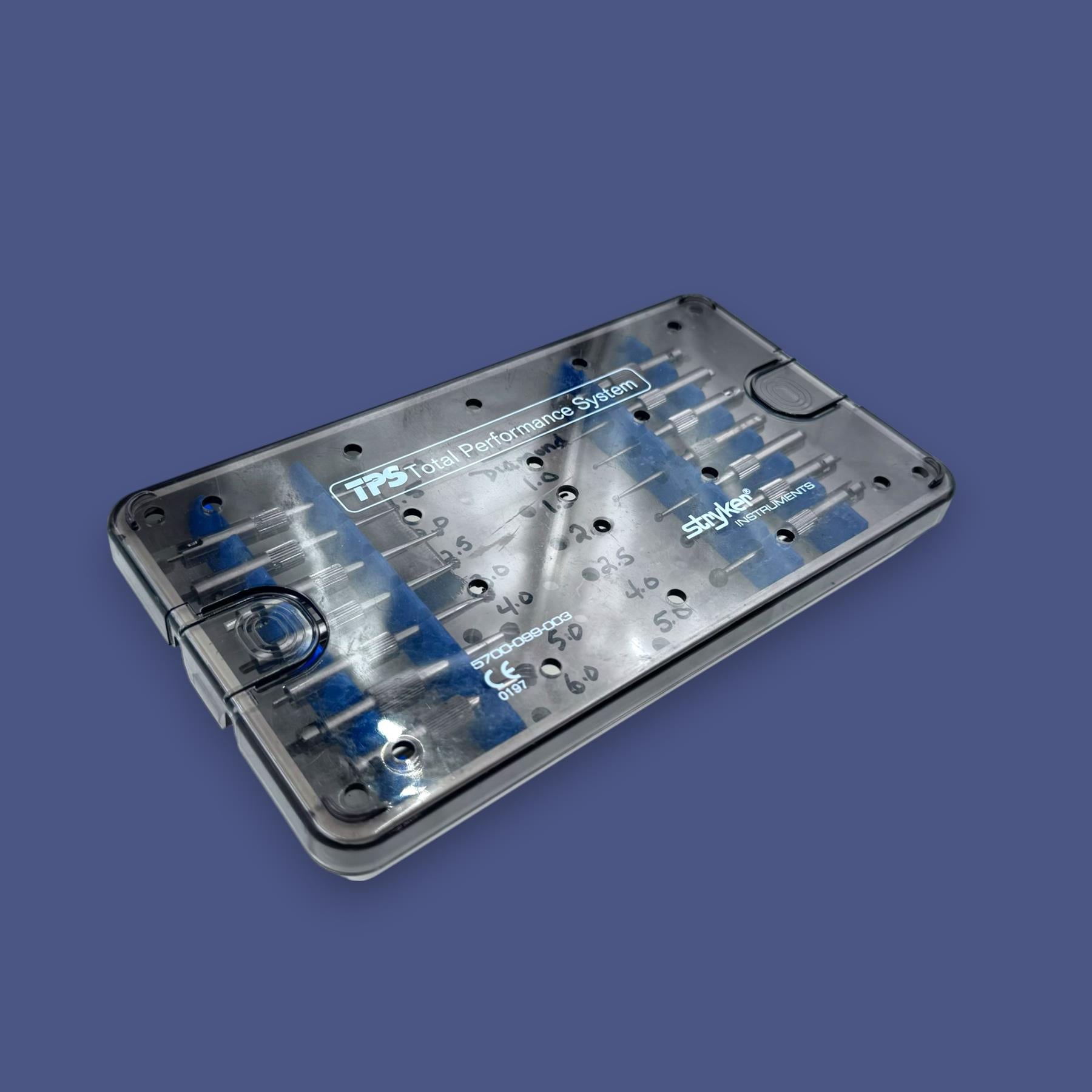 Stryker TPS 11-Piece Carbide Bur Set w/ Sterilization Tray 5700-099-003