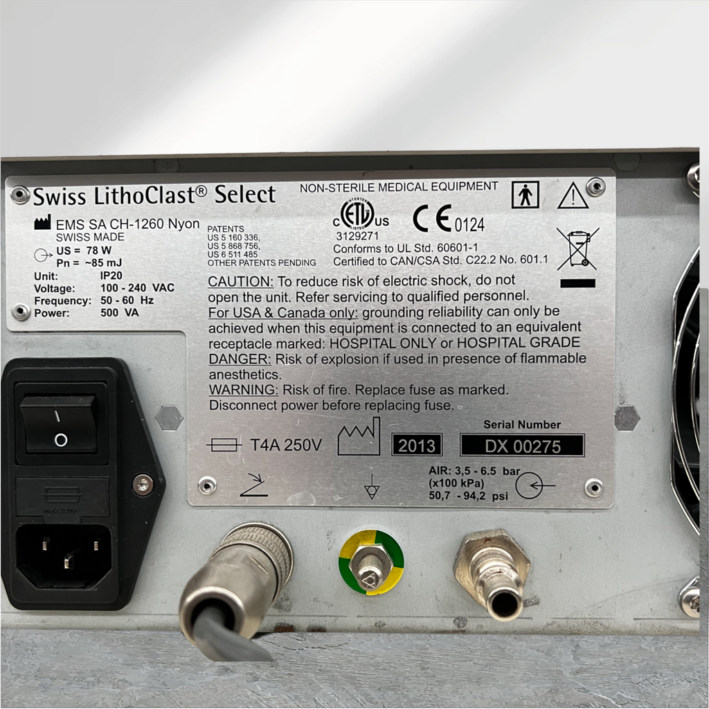 Boston Scientific Swiss LithoClast Intracorporeal EMS SA CH-1260 Nyon Lithotripter W Vario Ultrasound Handpiece 840-304