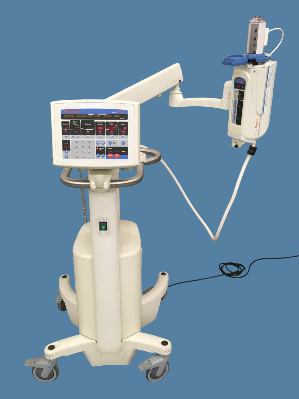 Medrad Mark V ProVis CT Injection System w/ PPD Cart, 4710-7 Head, PD Controller