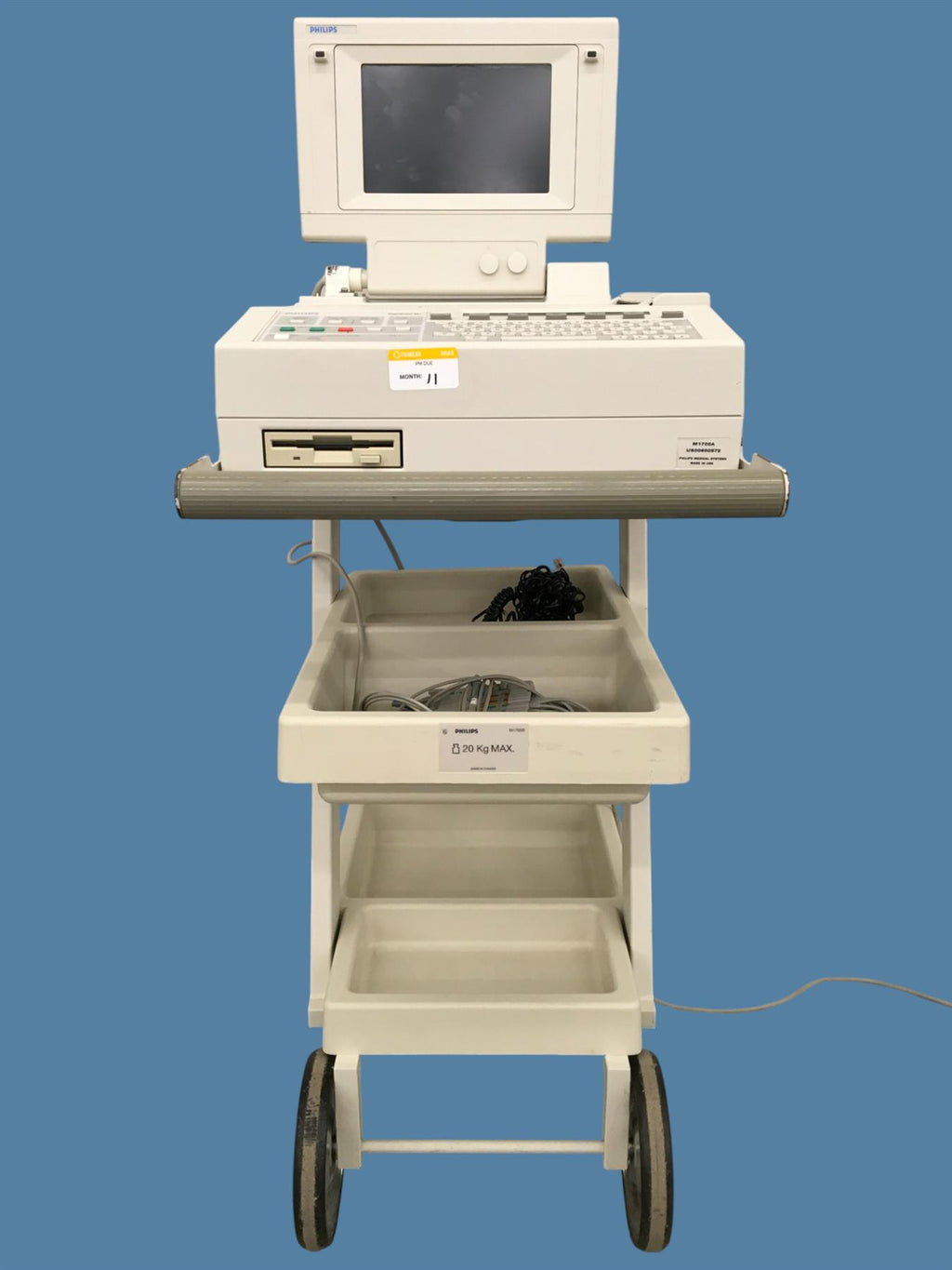 Philips PageWriter XLi M1700A Opt. ABA w/ Cart, Leads & Modem [For Parts/Repair]