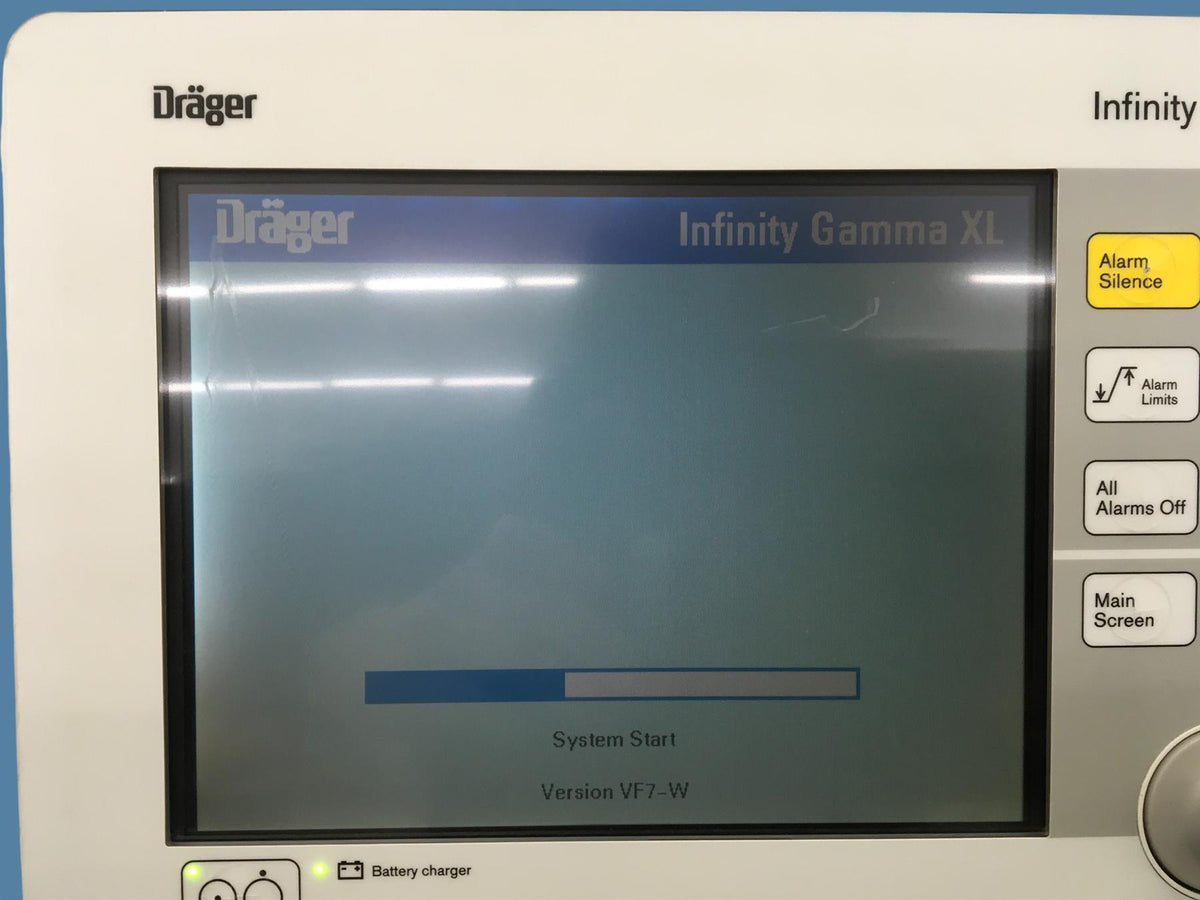 Drager Infinity Gamma XL w/ Roll Stand, Dock, Power Supply [Scuffed Screen, etc]