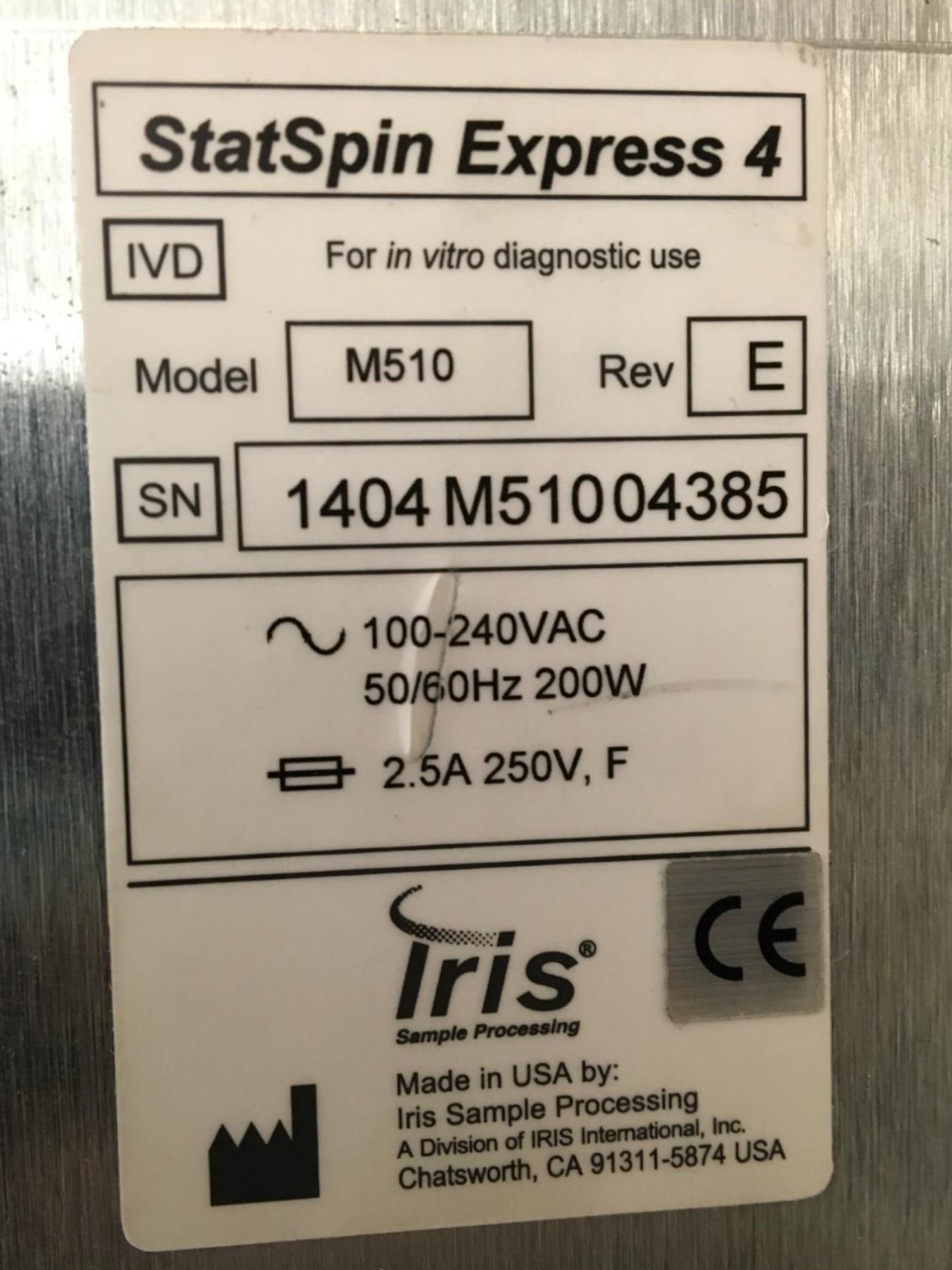 Iris StatSpin Express 4 M510 Rev. E High-Speed Centrifuge w/ RTH8 Rotor (READ)