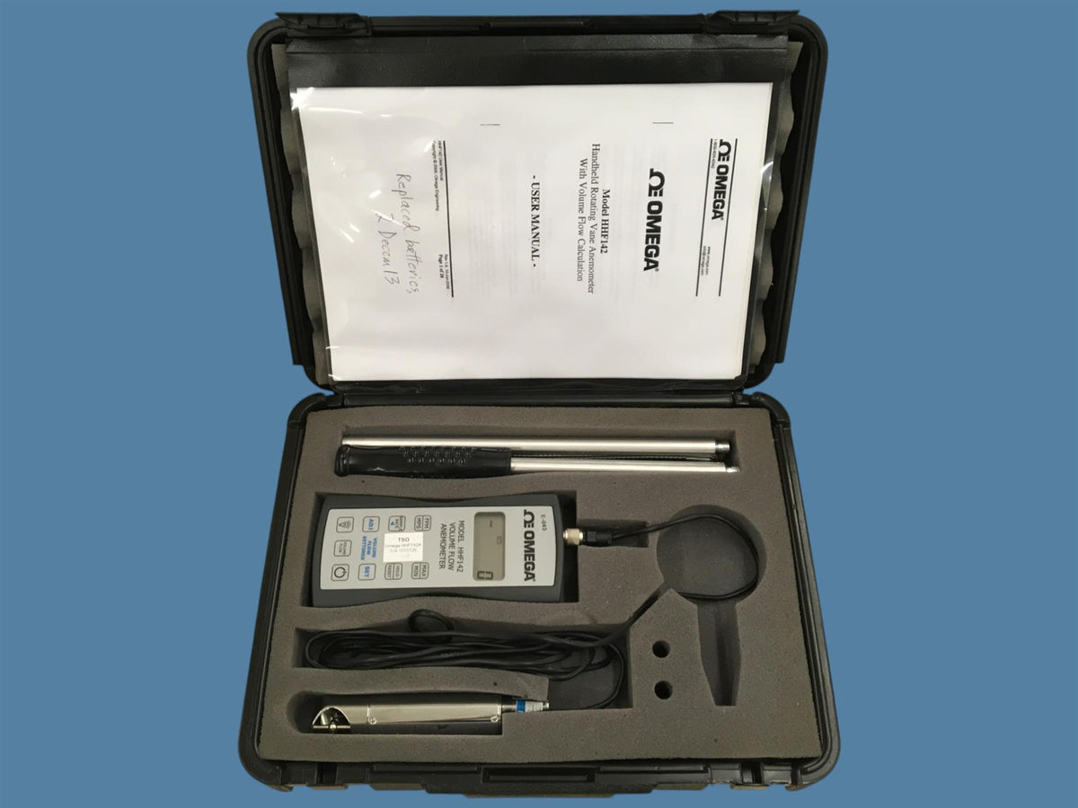 Omega HHF142 Handheld Rotating Vane Anemometer w/ Volume Flow Calculation