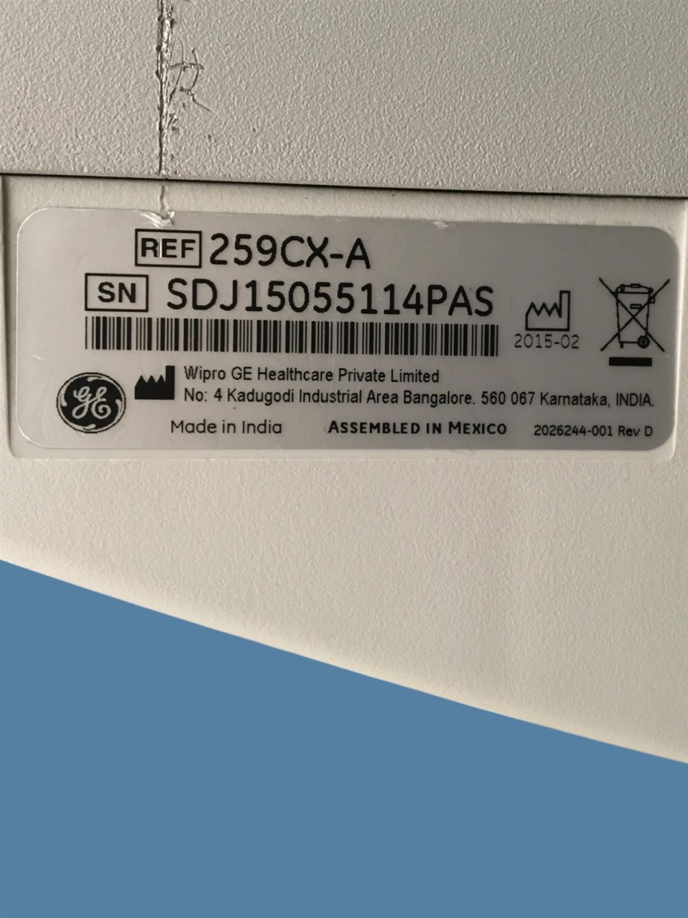 Wipro GE Healthcare 259CX-A Corometrics 250cx Series Fetal Monitor