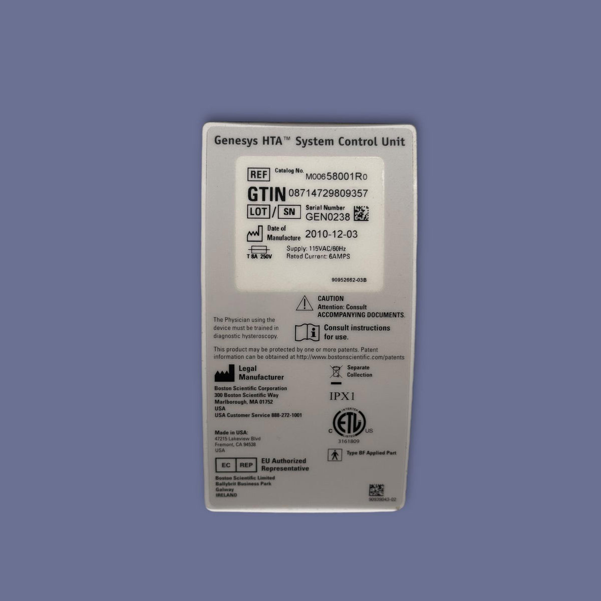 Boston Scientific Genesys HTA System Control Unit M006 58001 R0