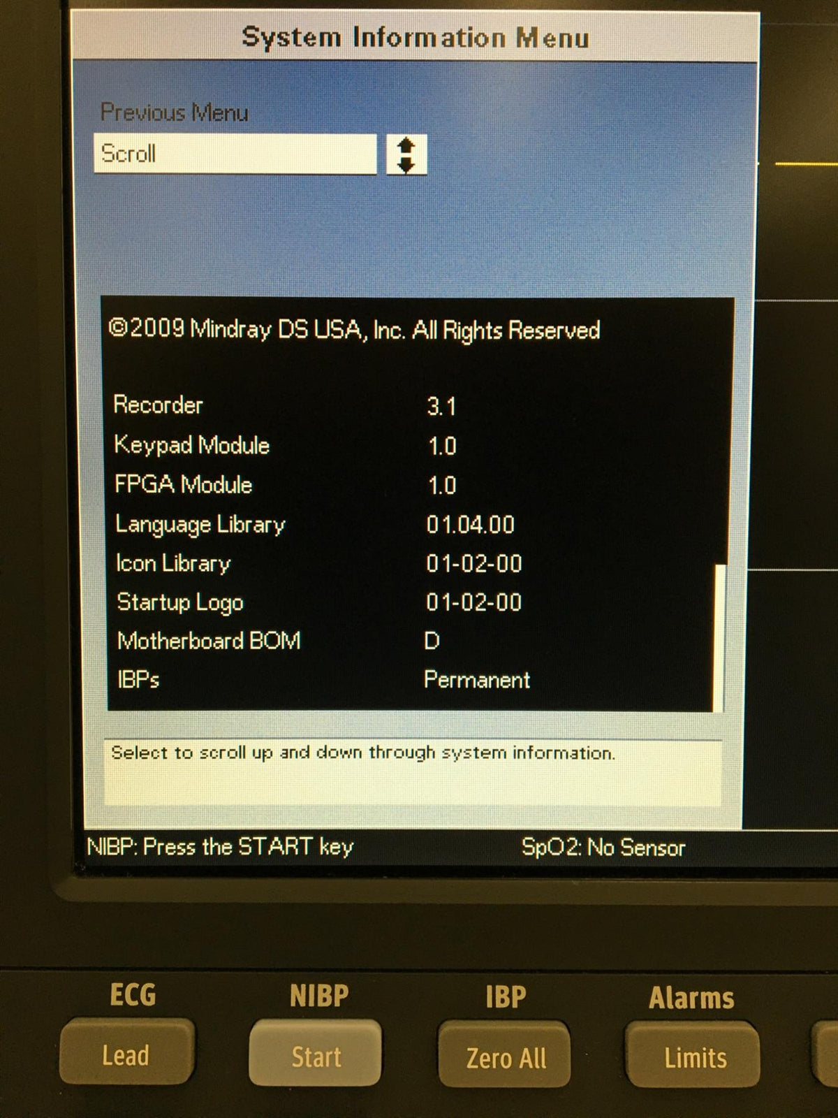 Mindray Datascope Passport V Patient Monitor w/ MasimoSET SpO2