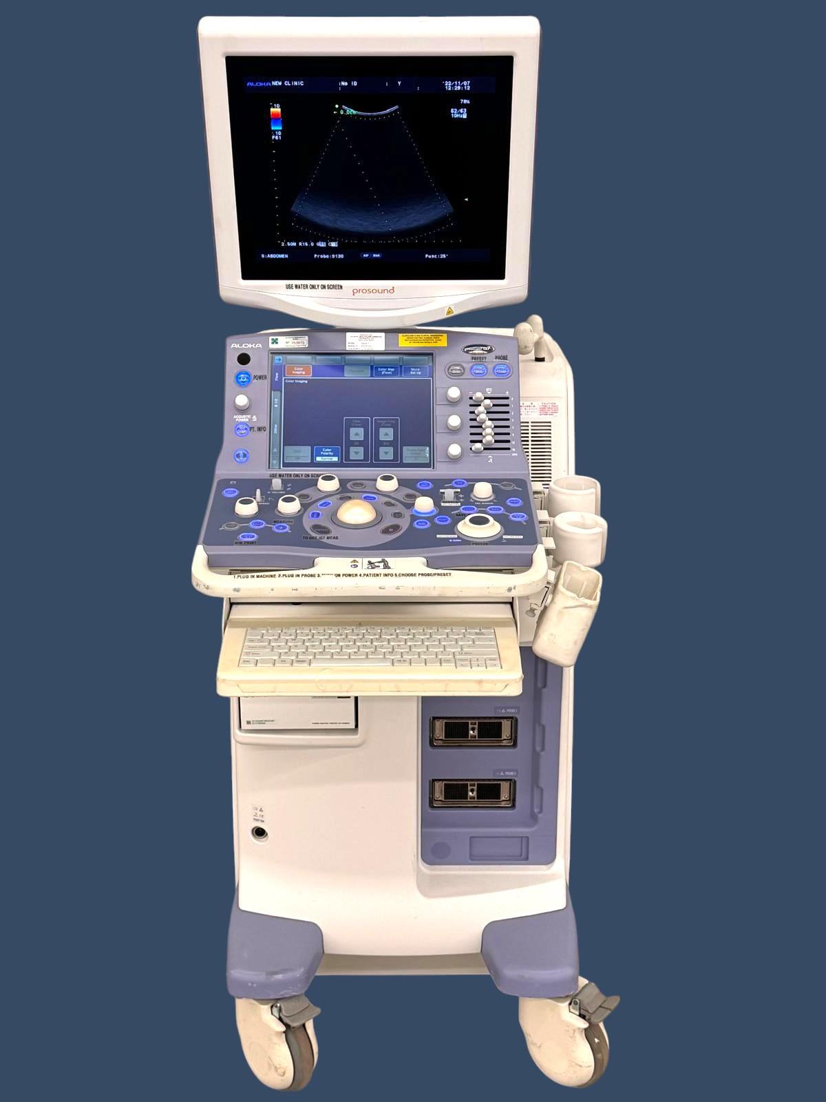 HITACHI Aloka Prosound Alpha 7 Premier Ultrasound Tested