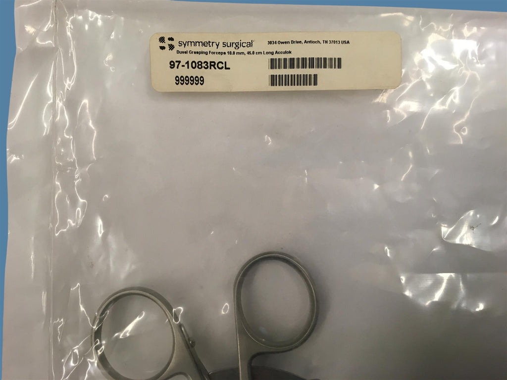 Symmetry Surgical 97-1083RCL Duval Grasping Forceps 10 mm, 45 cm Long Acculok