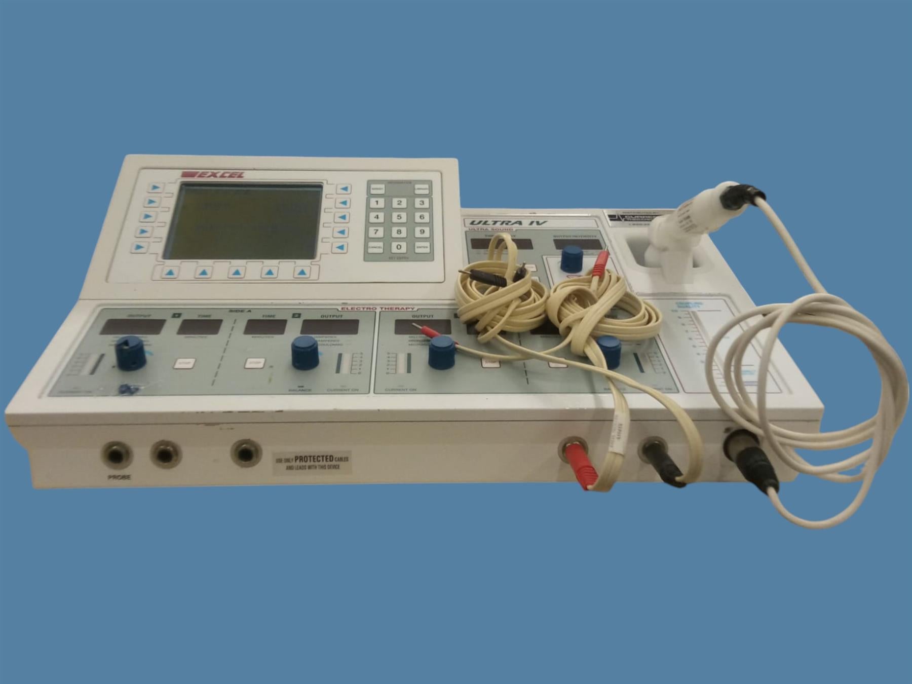 XLTEK Ultra IV Ultrasound/Electrotherapy Unit (EX-UL4) w/ Applicator & Leads