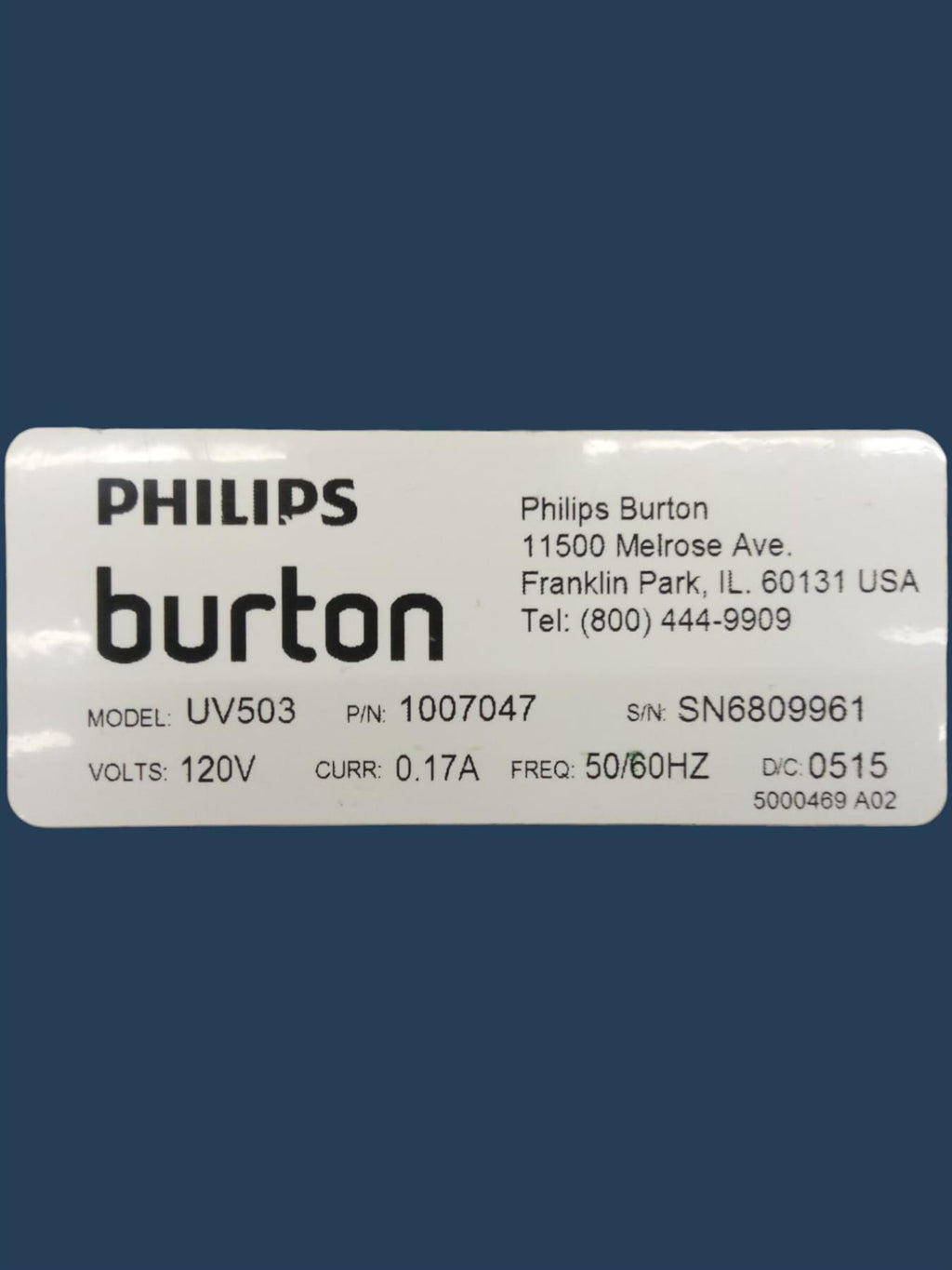 Philips Burton UV503 Ultraviolet Examination Light with Magnifier