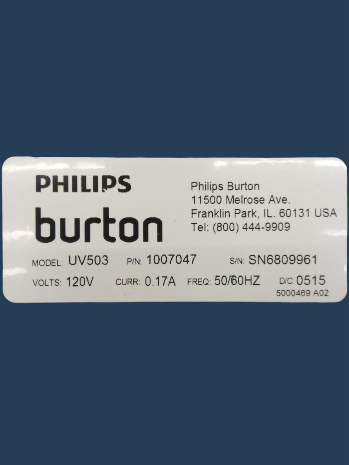 Philips Burton UV503 Ultraviolet Examination Light with Magnifier