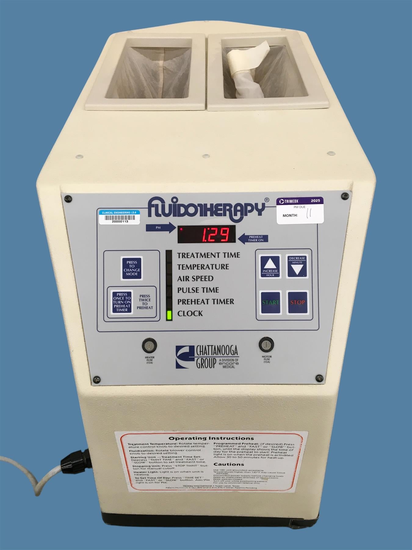 Henley Chattanooga Model 115 Double Extremity Fluidotherapy System