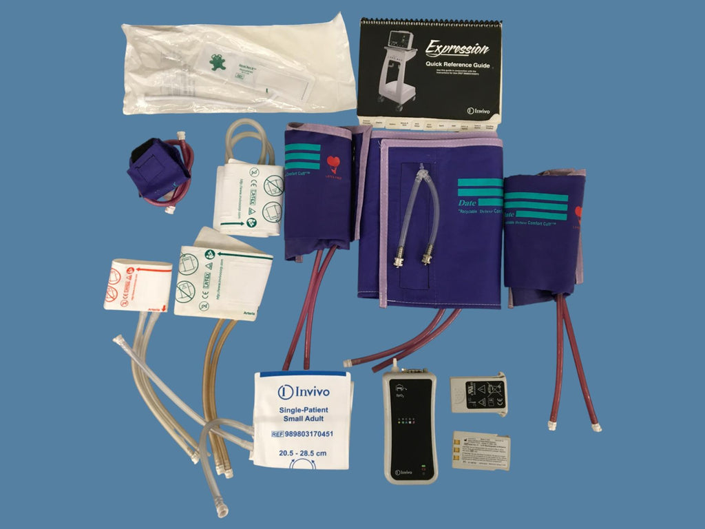 Invivo Expression MRI System 865214 w/ Cart, PSU, ECG Module (2 Batt) & BP Cuffs