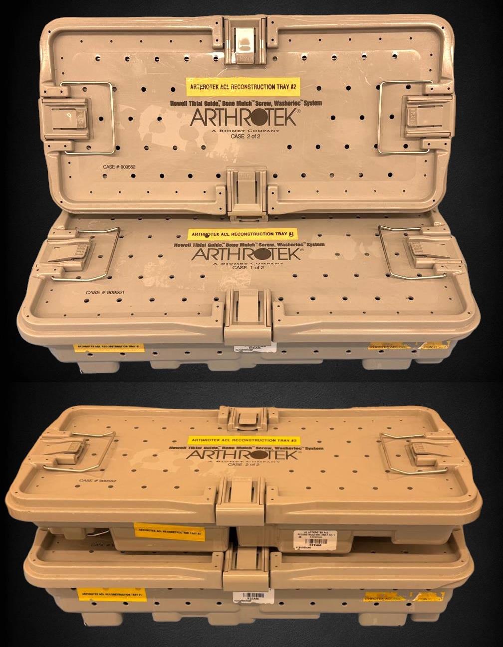 Arthrotek Zimmer Biomet  ACL Trays Arthroscopy Orthopedics Trauma Tray 1 & 2
